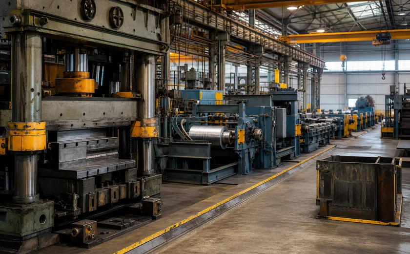 Heavy manufacturing plant with large production machinery