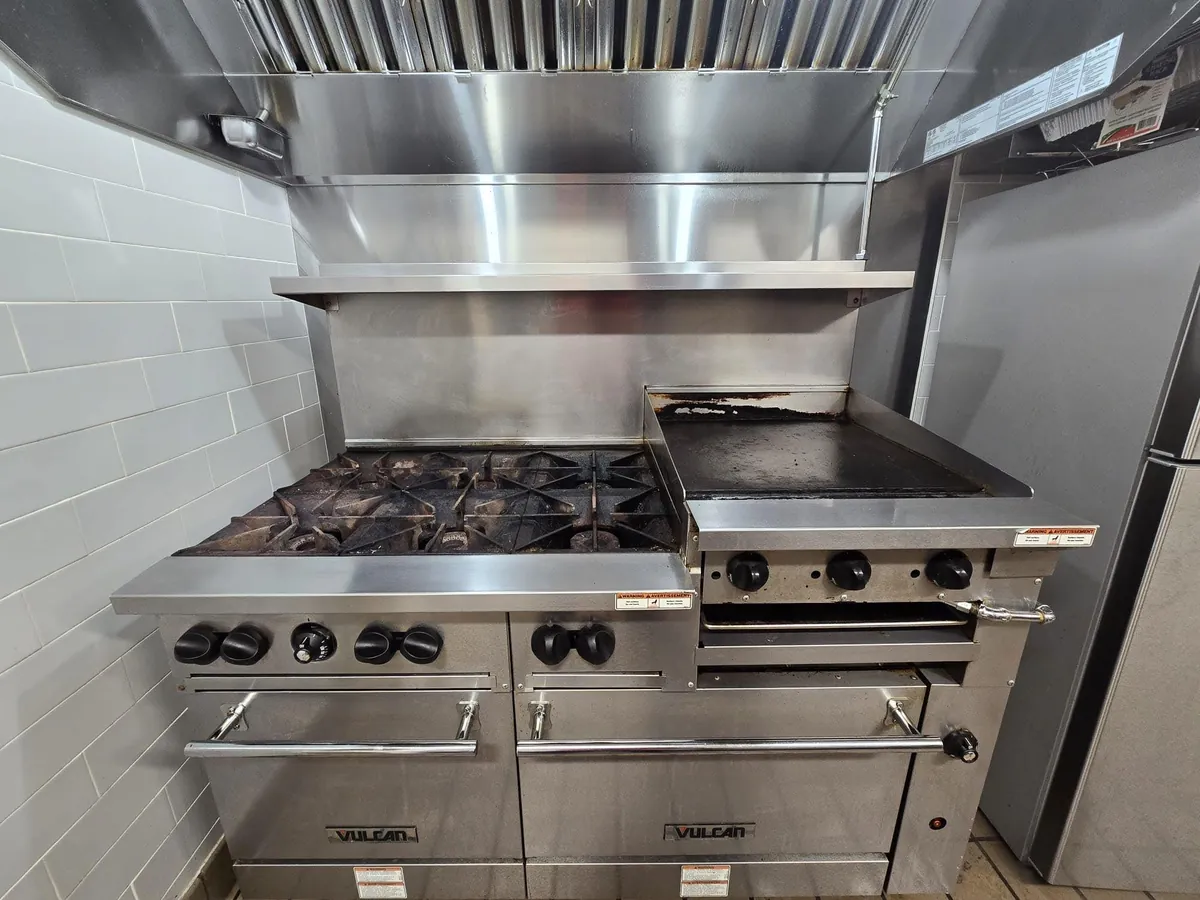 Commercial kitchen cooking line cleaned with VertKleen CR HD
